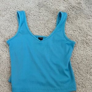 SHEIN Blue Ribbed Tank Top